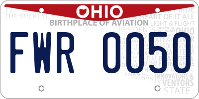 OH license plate FWR0050
