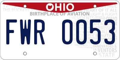 OH license plate FWR0053