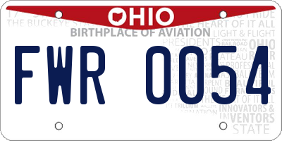 OH license plate FWR0054