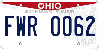 OH license plate FWR0062