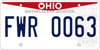 OH license plate FWR0063