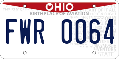 OH license plate FWR0064