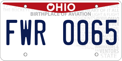 OH license plate FWR0065