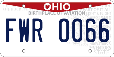 OH license plate FWR0066
