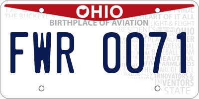 OH license plate FWR0071