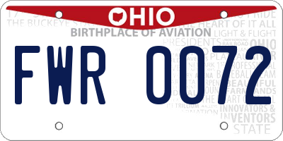 OH license plate FWR0072