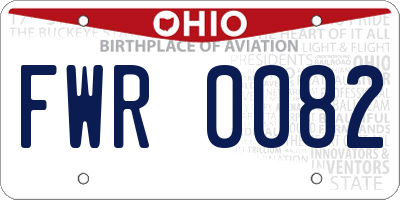 OH license plate FWR0082