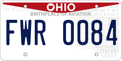 OH license plate FWR0084
