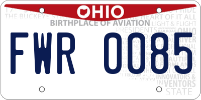OH license plate FWR0085