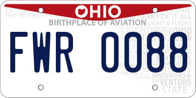 OH license plate FWR0088