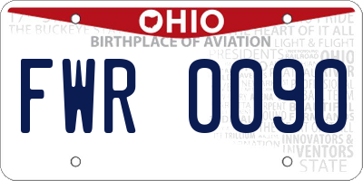 OH license plate FWR0090