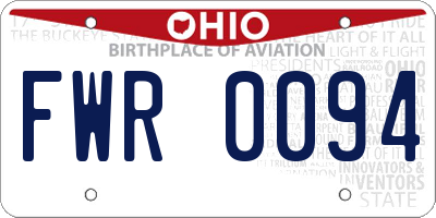 OH license plate FWR0094