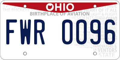 OH license plate FWR0096