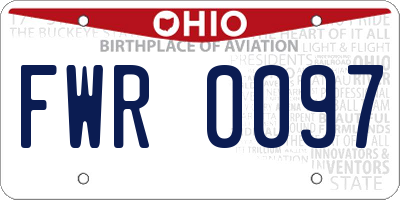 OH license plate FWR0097
