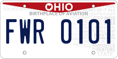OH license plate FWR0101