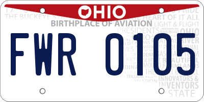 OH license plate FWR0105