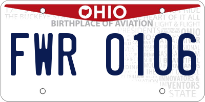 OH license plate FWR0106