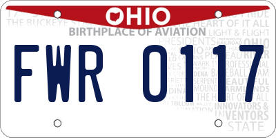 OH license plate FWR0117