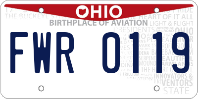 OH license plate FWR0119