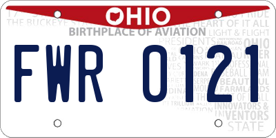 OH license plate FWR0121
