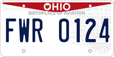 OH license plate FWR0124
