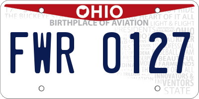 OH license plate FWR0127