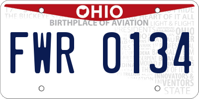 OH license plate FWR0134