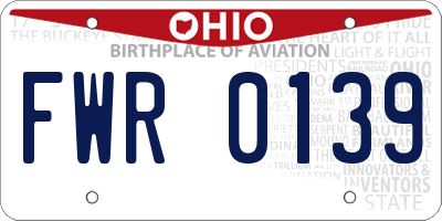 OH license plate FWR0139