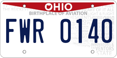 OH license plate FWR0140