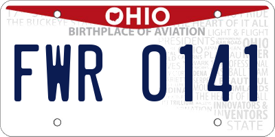 OH license plate FWR0141