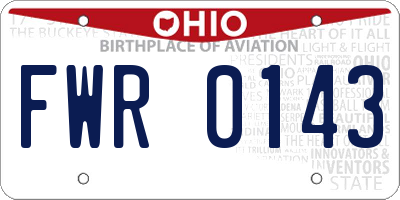 OH license plate FWR0143