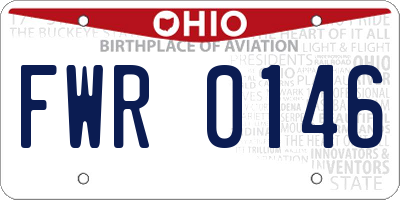OH license plate FWR0146