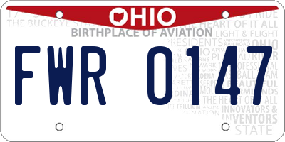 OH license plate FWR0147