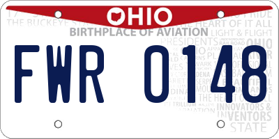 OH license plate FWR0148