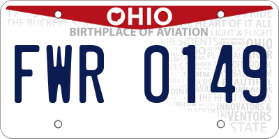 OH license plate FWR0149