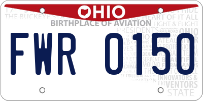OH license plate FWR0150