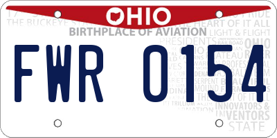 OH license plate FWR0154