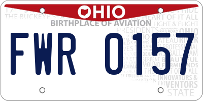 OH license plate FWR0157