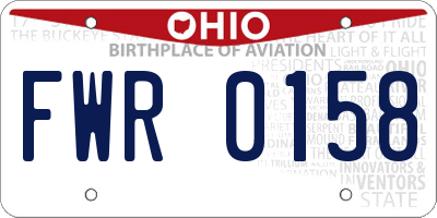 OH license plate FWR0158