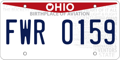OH license plate FWR0159