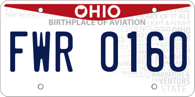 OH license plate FWR0160