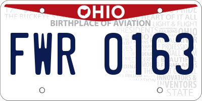OH license plate FWR0163