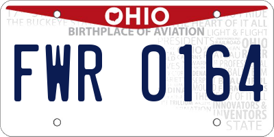 OH license plate FWR0164