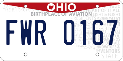 OH license plate FWR0167