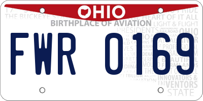 OH license plate FWR0169