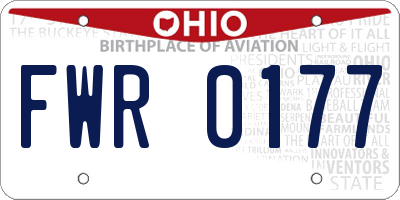 OH license plate FWR0177
