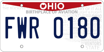 OH license plate FWR0180
