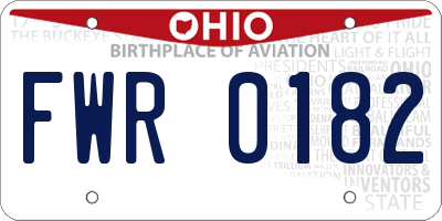 OH license plate FWR0182