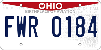 OH license plate FWR0184