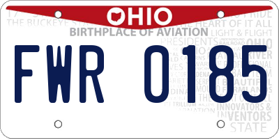 OH license plate FWR0185